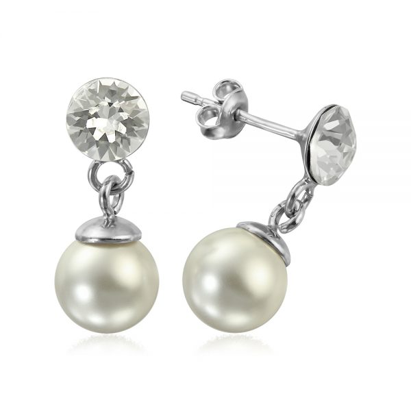 Cercei argint perle
