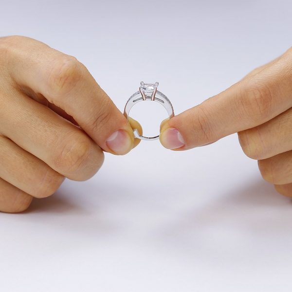 Inel de logodna argint Princess Solitar cu cristale TRSR184, Corelle